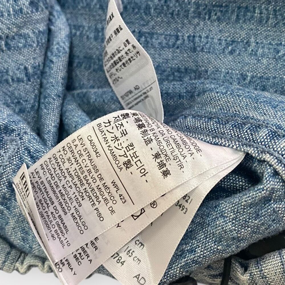 Levis Sutro "In The Sky" Seersucker Striped Denim Hooded Anorak Mens size M New - Picture 11 of 12